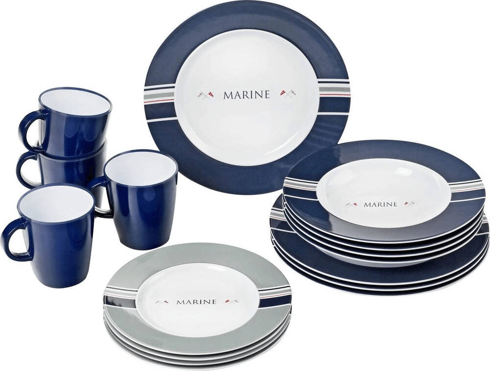 Geschirr-Set Marine, 16-teilig